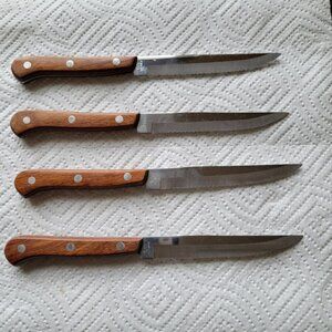 New Medallion Utility Knives, Fine Stainless-Steel,4 in total, Pakkawood Handles